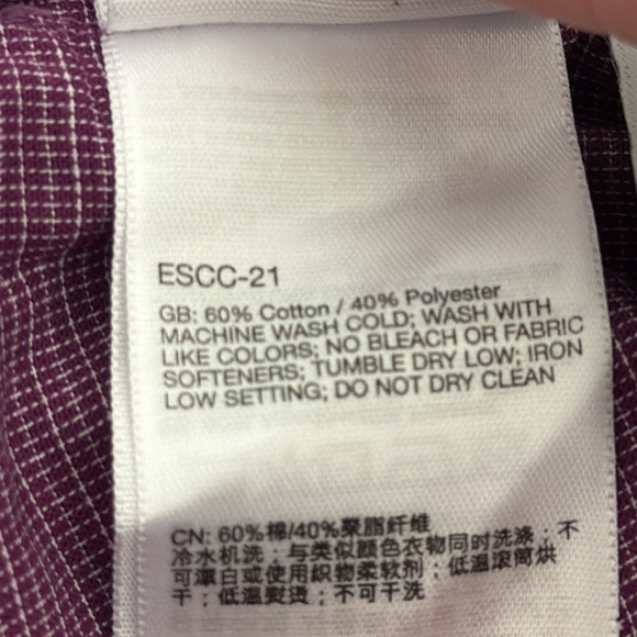 Insect Repellent Purple Long Sleeve Slit Button Down - Picture 12 of 12